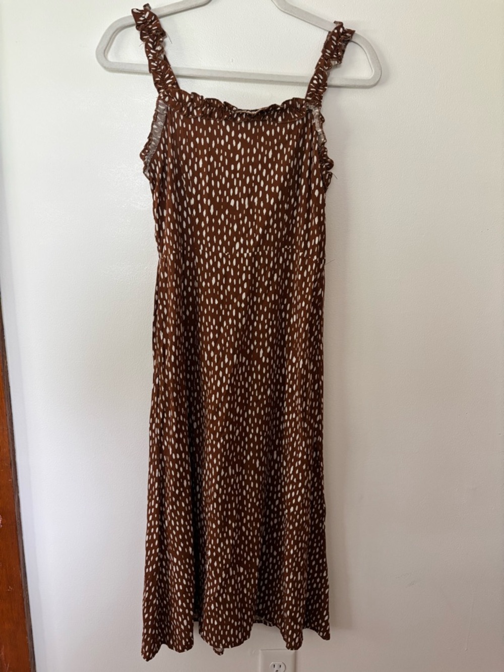 miami Brown & Cream Spotted Maxi Dress